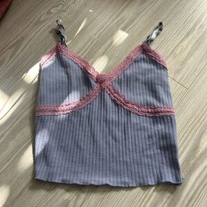 Babydoll lace trim cami top